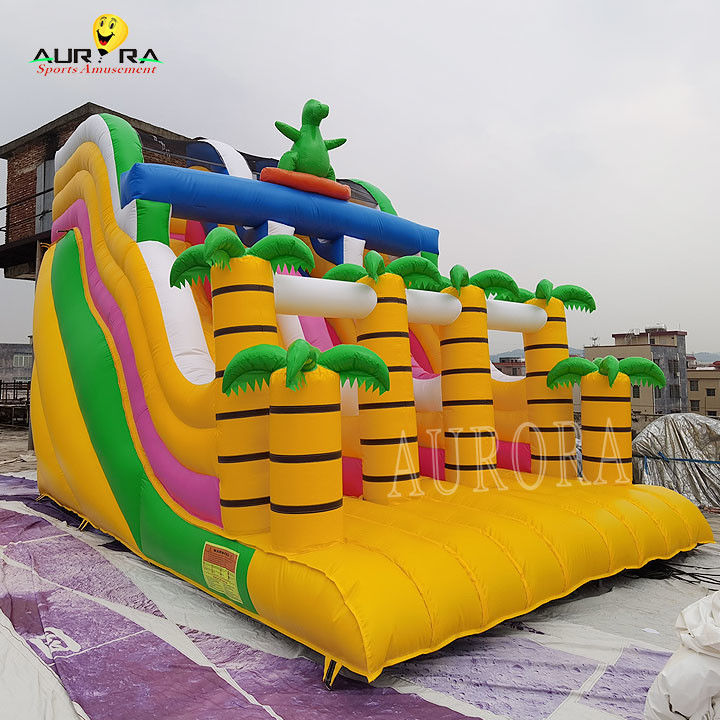Kuning Semua Usia Commercial Inflatable Slide Disesuaikan Untuk Acara Sekolah Menyenangkan Dan Aman