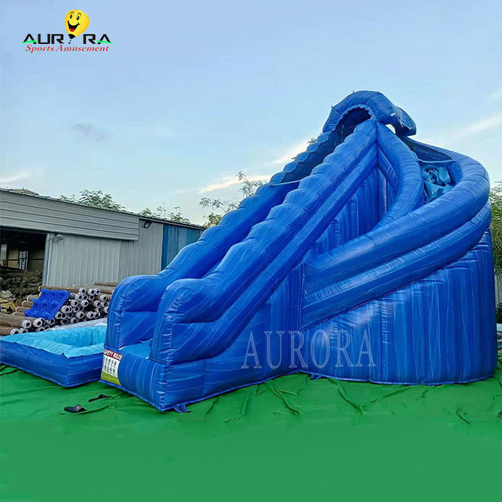 Indoor Playground Air Slide Inflatable Biru Untuk Semua Usia ukuran disesuaikan