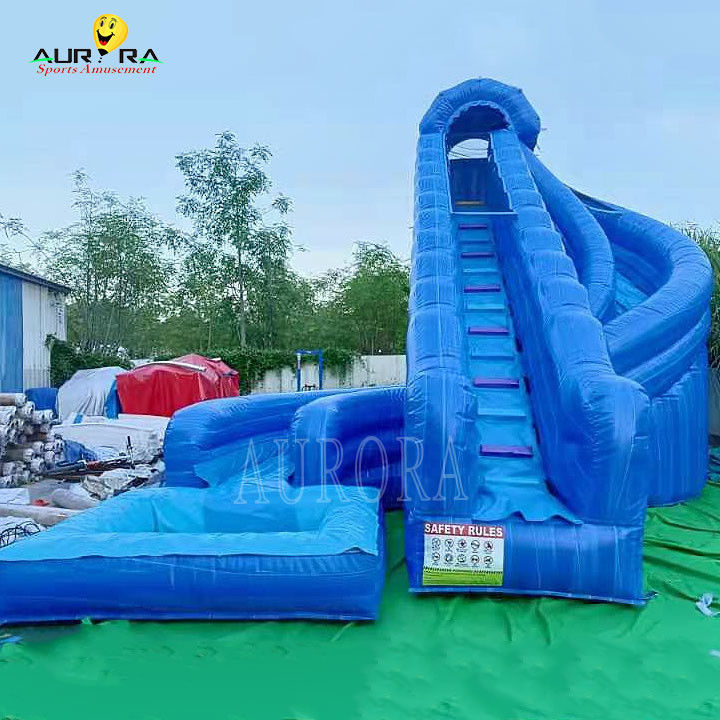Indoor Playground Air Slide Inflatable Biru Untuk Semua Usia ukuran disesuaikan