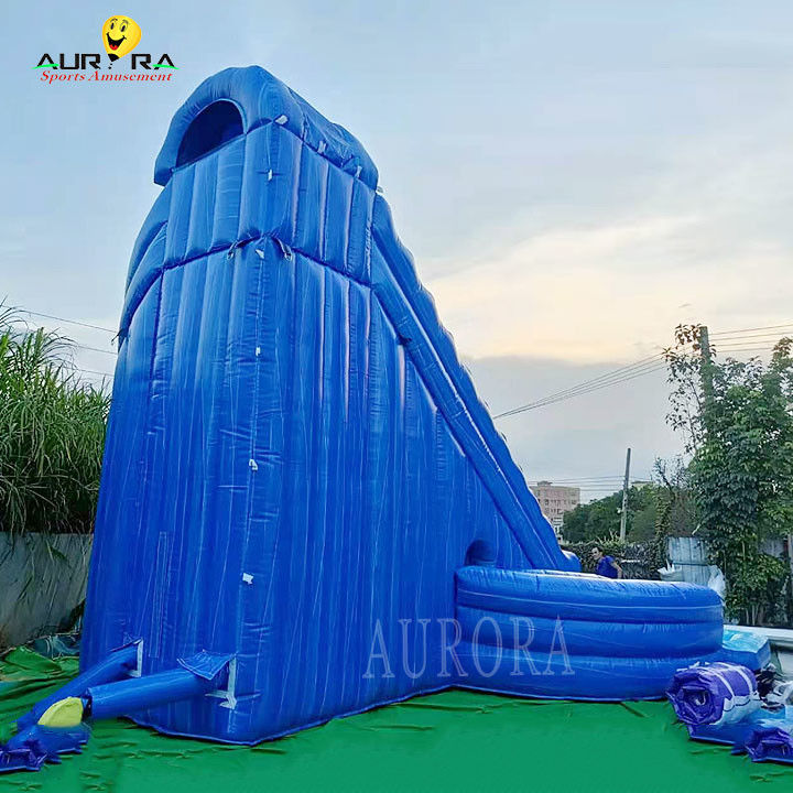 Indoor Playground Air Slide Inflatable Biru Untuk Semua Usia ukuran disesuaikan