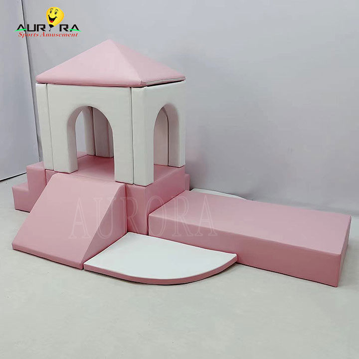 Soft Play Set Taman bermain Pastel Menekuk Dan Bermain Soft Blocks Pink Putih Bunga Mini