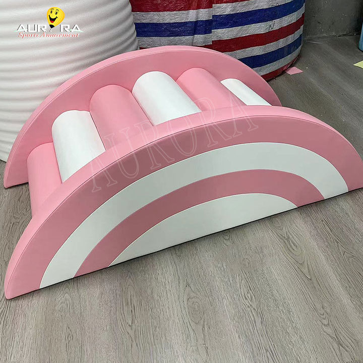 Soft Play Set Taman bermain Pastel Menekuk Dan Bermain Soft Blocks Pink Putih Bunga Mini