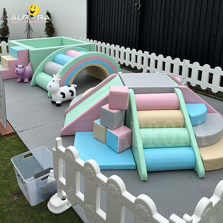 Pastel Baby Soft Play Menekuk Blok Untuk Pesta Sewa Perlengkapan Soft Play Custom