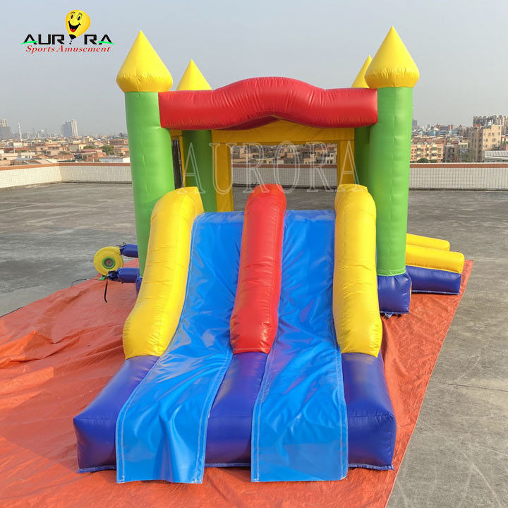 Warna-warni Jumping Castle Combo Anak-anak Rumah Bounce Inflatable Dengan Slide