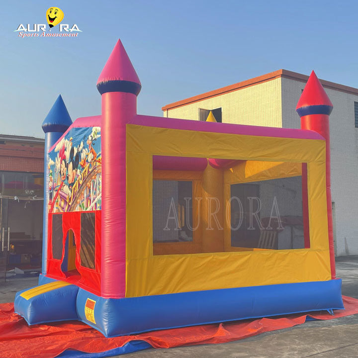 Outdoor Commercial Inflatable Bouncer PVC Warna Anak Dewasa Jumping Castle