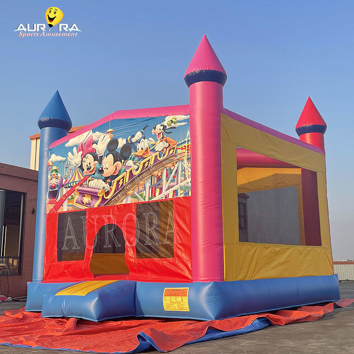 Outdoor Commercial Inflatable Bouncer PVC Warna Anak Dewasa Jumping Castle