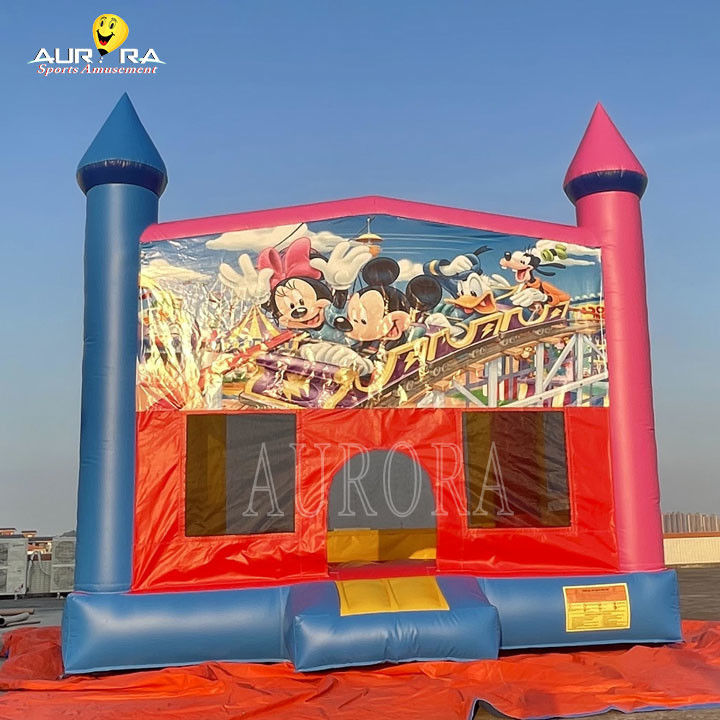Outdoor Commercial Inflatable Bouncer PVC Warna Anak Dewasa Jumping Castle