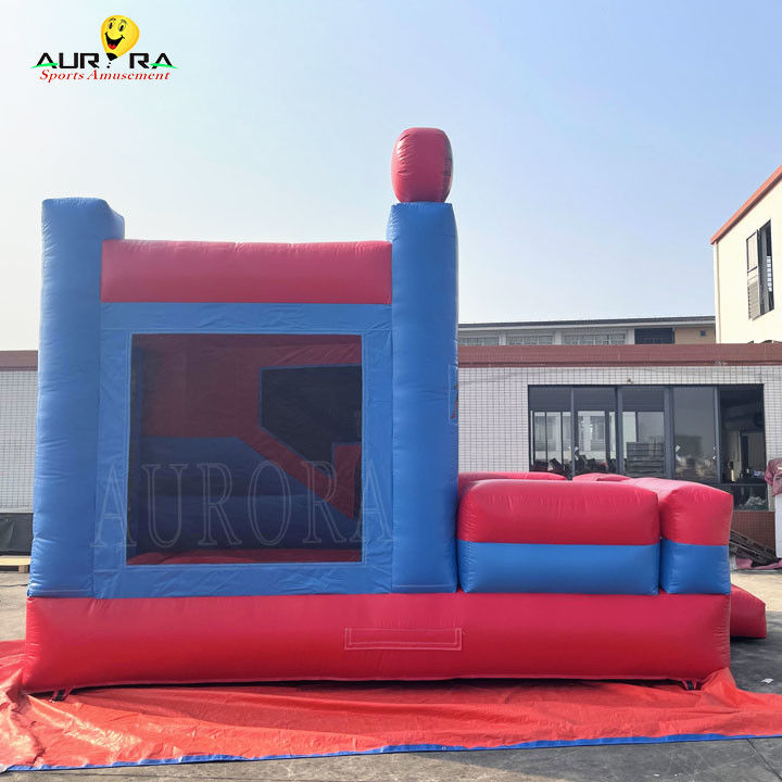 Spider Man Tema Warna Inflatable Bouncy Castle Bouncer Combo Disesuaikan