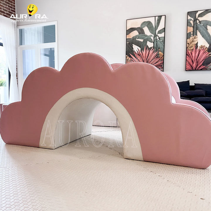 Pastel Pink Putih Anak-anak Soft Play Peralatan Non-Toksik Indoor Soft Play Climbers