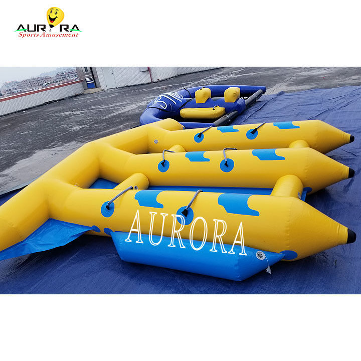 Olahraga air berwarna-warni Ditarik Banana Boat Inflatable Tube Flying Fish For Sea