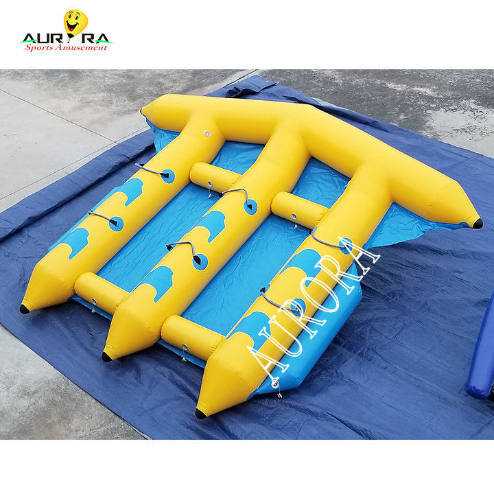 Olahraga air berwarna-warni Ditarik Banana Boat Inflatable Tube Flying Fish For Sea
