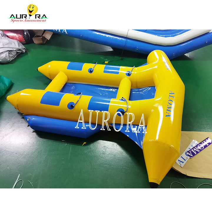 Olahraga air berwarna-warni Ditarik Banana Boat Inflatable Tube Flying Fish For Sea