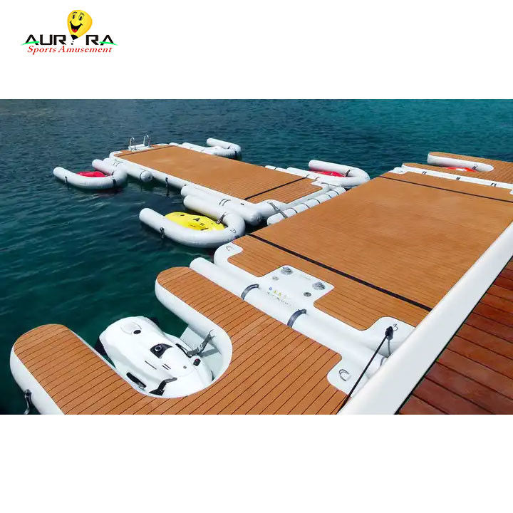 Fire Retardant Inflatable Floating Dock Mat Leisure Air Floating Platform Untuk Danau