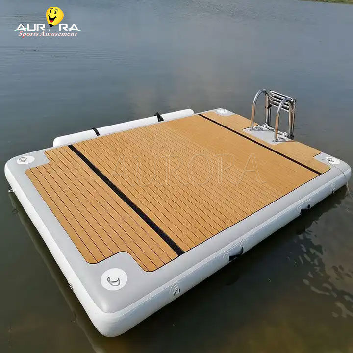 Fire Retardant Inflatable Floating Dock Mat Leisure Air Floating Platform Untuk Danau