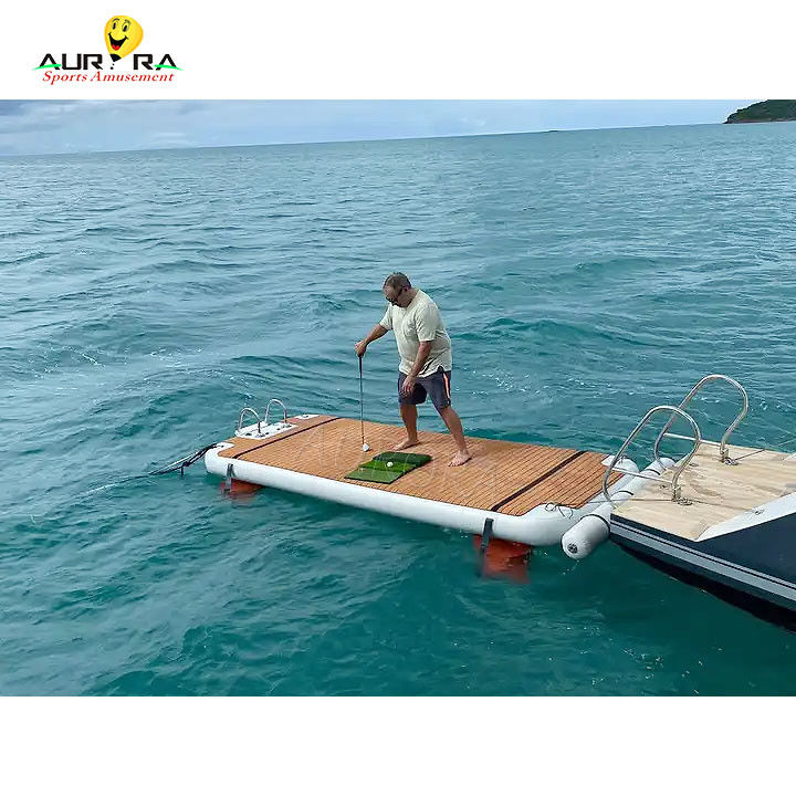 Fire Retardant Inflatable Floating Dock Mat Leisure Air Floating Platform Untuk Danau