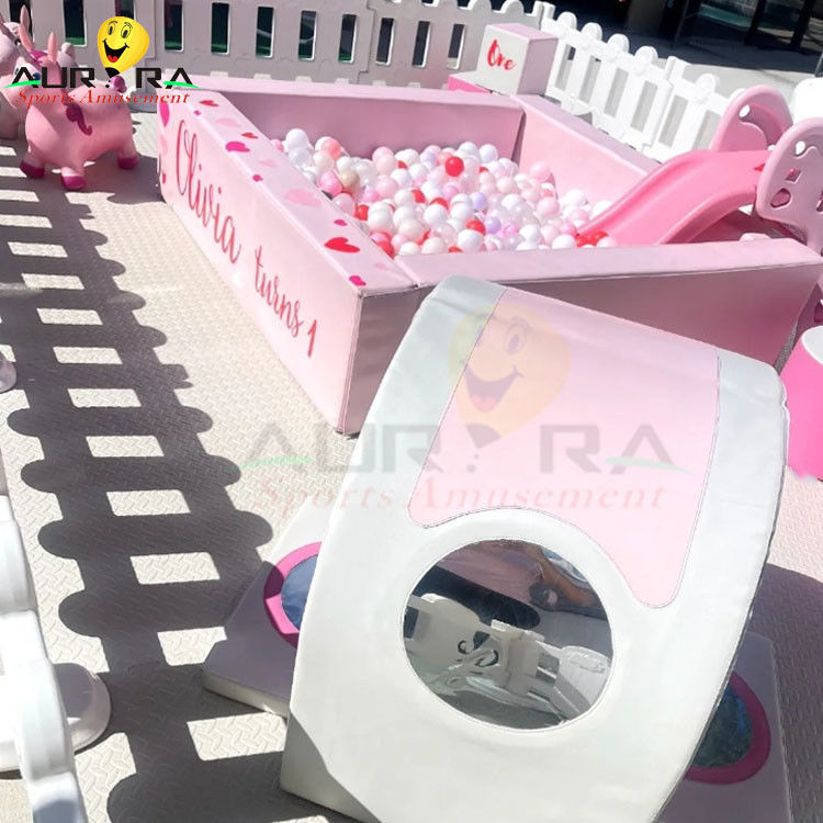 Lapangan bermain dalam ruangan Anak-anak Soft Play Set Anak-anak Bola Pit Bounce House Dengan Slide