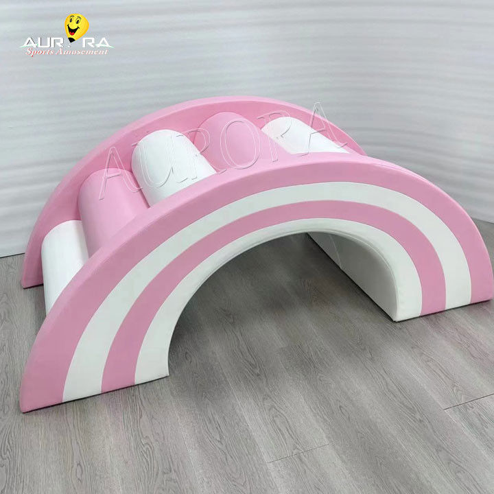 Indoor Kids Toddler Soft Play Climbing Equipment Pink And White Set Untuk Pesta
