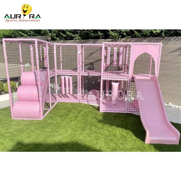Soft Play Taman bermain anak-anak Indoor Outdoor Pastel Pink Untuk Dijual Sensor Kamar