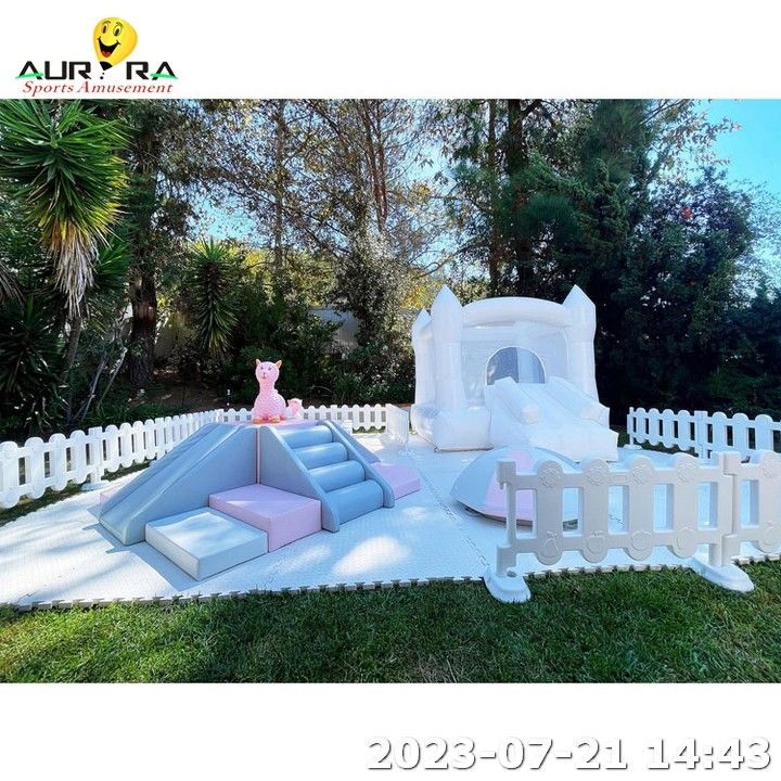 taman bermain anak-anak Grosir soft play area slide putih dalam ruangan untuk lubang bola