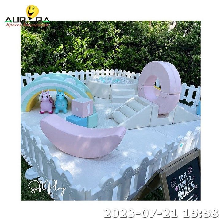 Indoor Kids Soft Play Equipment Climbing With Slide Set Untuk Anak-anak Soft Play Ball Pits
