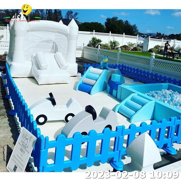 Disesuaikan Anak-anak Bermain Bola Lembut Biru Pit Indoor Soft Play Peralatan Digital Printing