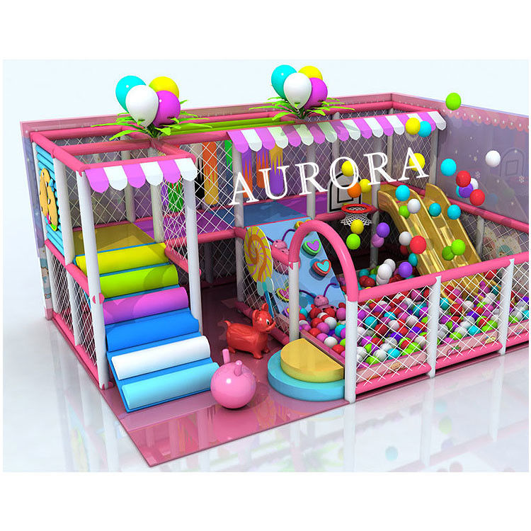Ungu Kuning Indoor Soft Play Taman bermain Nyaman Olahraga Anak-anak Petualangan Hiburan