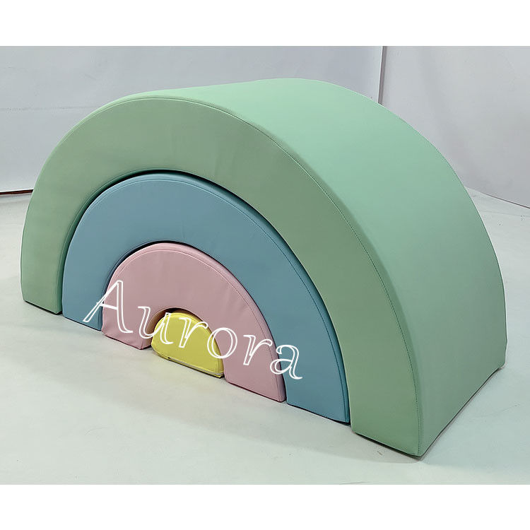 Soft Play Tunnel Untuk Anak-anak Soft Play Blocks Soft Play Equipment Kuning Hijau
