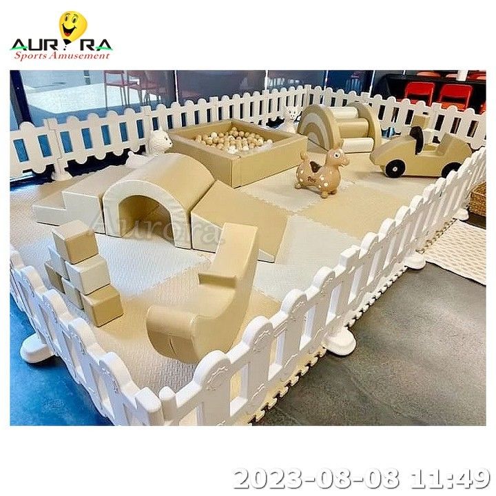 Soft Play Fence Baby Soft Play Set Bola Pit Dengan Slide Ocean Balls Taman bermain