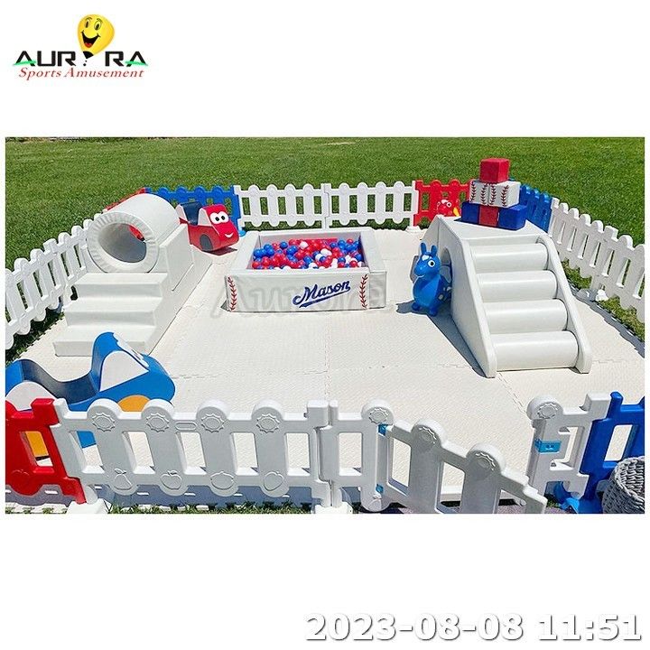 Peralatan Soft Play Slide Indoor Soft Play Untuk Anak-anak Soft Play Set Peralatan Brown