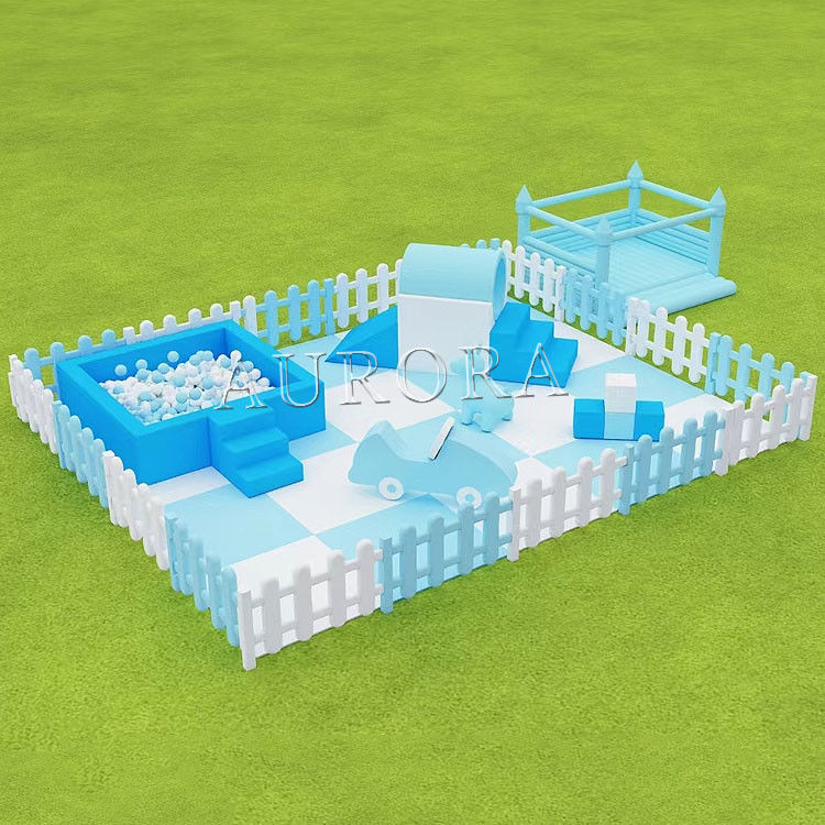 Anak-anak Soft Play Slide Dengan Bola Pit Outdoor Inflatable White Castle Bounce House