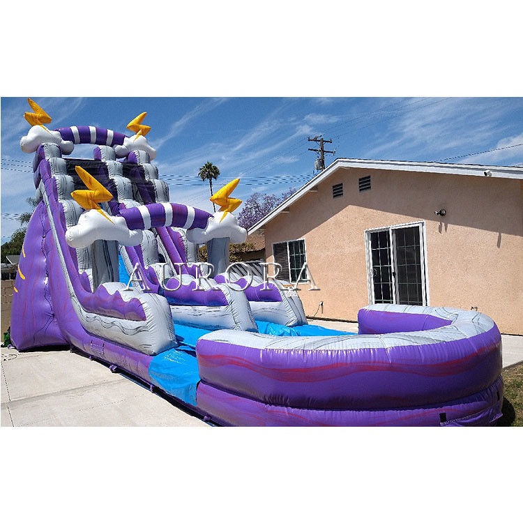 Bouncy Giant Inflatable Water Slide Untuk Orang Dewasa Wet Dry Pool Water Slides 18ft