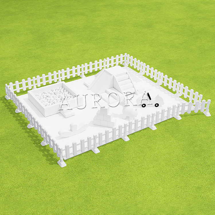 Soft Play Equipment Set White And Blue Foam Play Untuk Bisnis Sewa Pesta