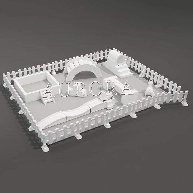 Custom All White Small Size Indoor Playgrounds Perlengkapan Soft Play Untuk Pesta