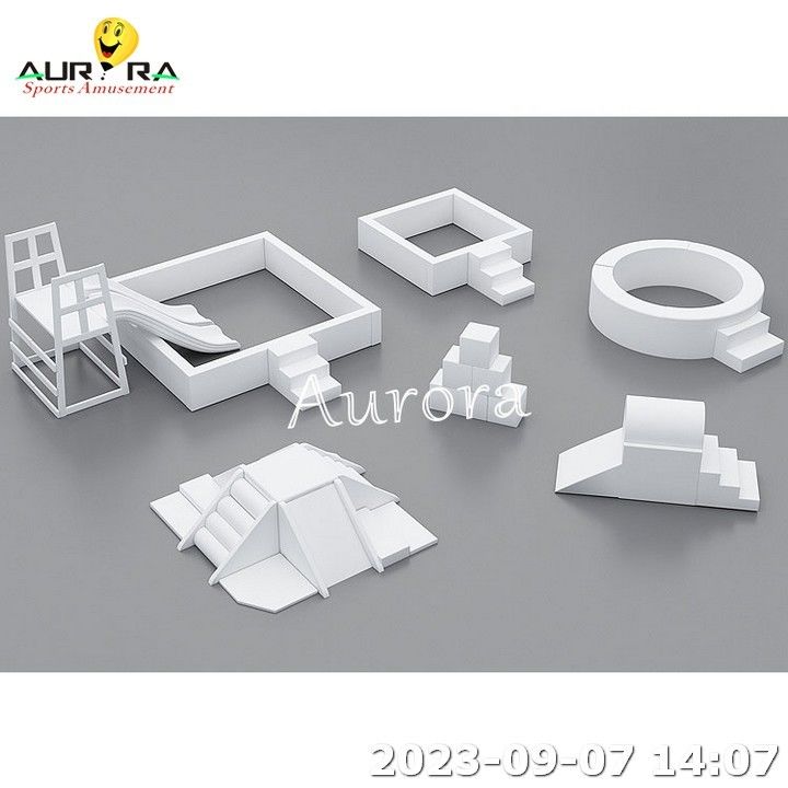 Soft Play Area Untuk Bayi Putih Soft Play Equipment Untuk Anak-anak Bola Pit Dengan Slide
