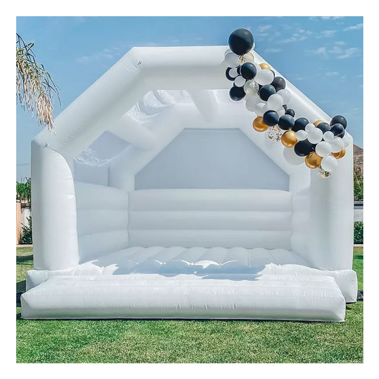 Dekorasi Pernikahan Kastil Bouncing Putih Rumah Bouncing Inflatable Dijual