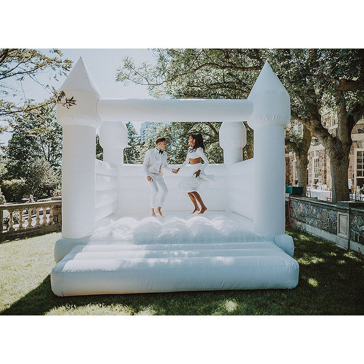 Dekorasi Pernikahan Kastil Bouncing Putih Rumah Bouncing Inflatable Dijual