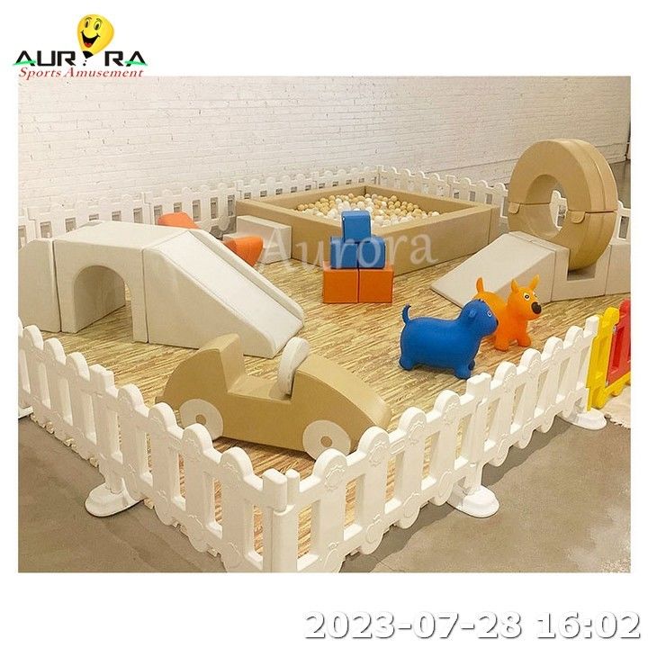 Peralatan Permainan Indoor Soft Play Set Anak Soft Climber Set Ungu Pink Putih