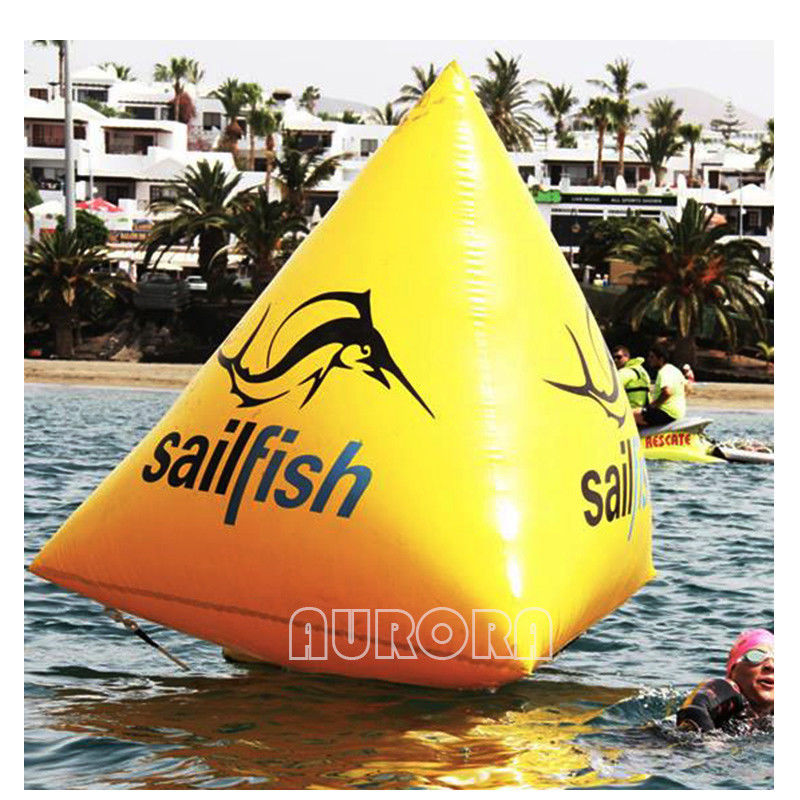 Air Buoy Swim Buoy Inflatable Triangle Buoy Giant Floating Marker Buoy kuning