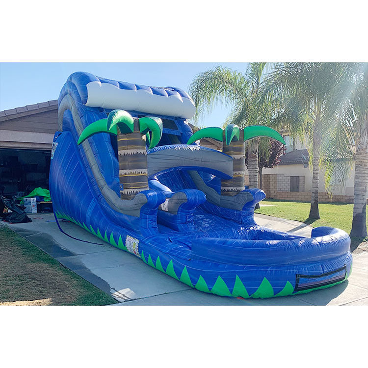 Slide air berukuran tinggi dengan bounce castle untuk anak-anak dan orang dewasa dengan kolam renang