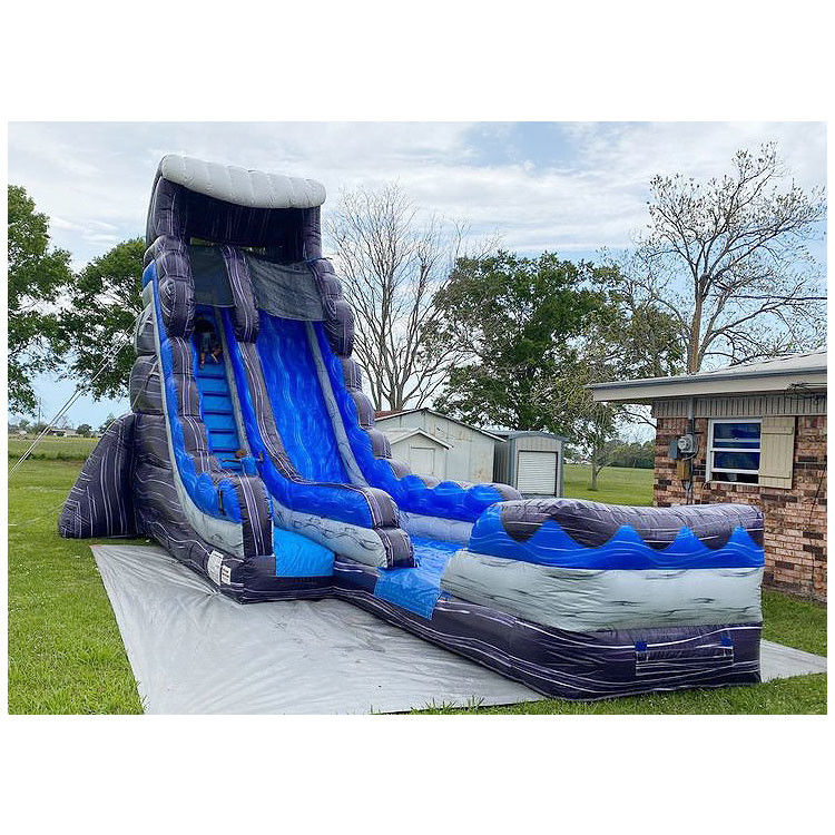 Slide air berukuran tinggi dengan bounce castle untuk anak-anak dan orang dewasa dengan kolam renang