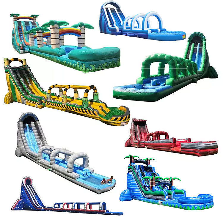 Slide Air Inflatable Komersial Pvc Merah Slide Air Dengan Air Blower Untuk Anak-anak Dewasa