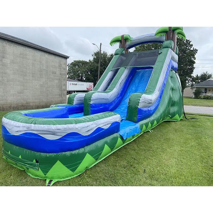 Slide Air Inflatable Komersial Pvc Merah Slide Air Dengan Air Blower Untuk Anak-anak Dewasa