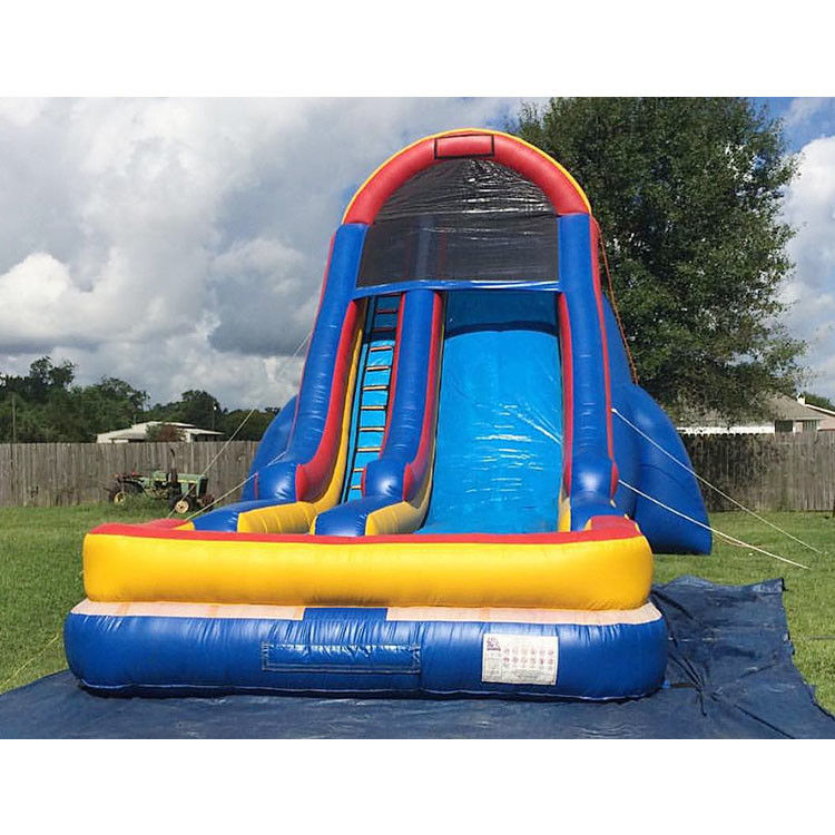 Tarpaulin Raksasa Slide Inflatable Dan Slide Air Untuk Anak-anak Partai 0.55mm PVC