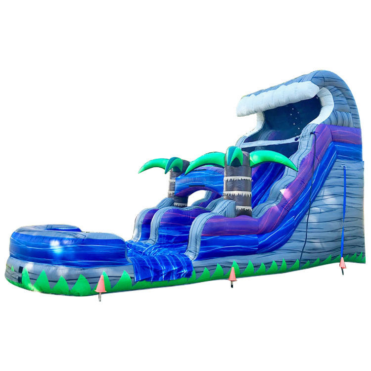 Merah Slide Air Inflatable Dewasa Untuk Kolam Renang Backyard Grosir Pohon Sawit Bouncing Castle