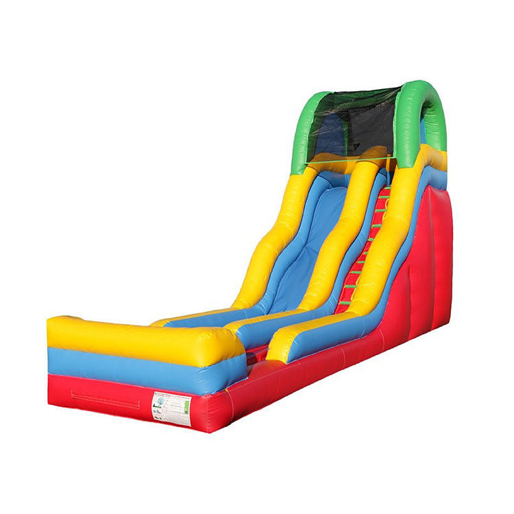 Komersial 18ft dry slide inflatable water slide basah untuk menyewa pesta slip merah kuning