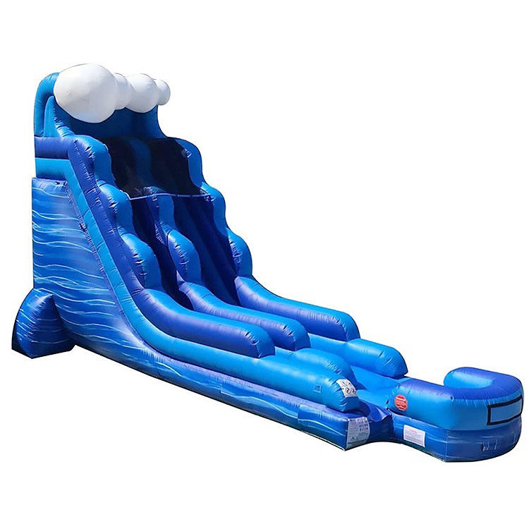 Air Slide kolam renang besar bouncer luar ruangan anak-anak gunung berapi slip n kolam renang slide