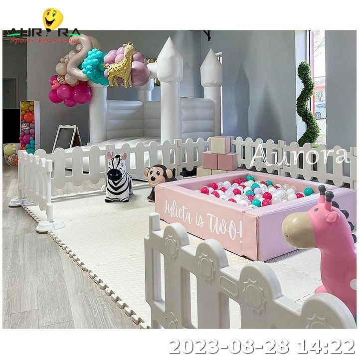Set peralatan soft play inflatable Neutral Color Pink Kids Soft Play Package