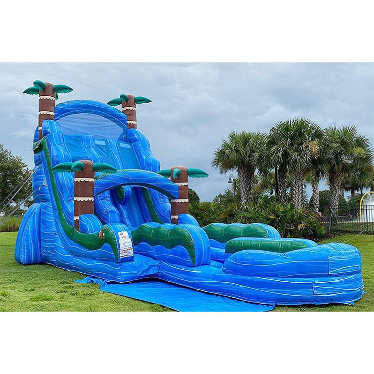 Air Slide Inflatable Untuk Dewasa 22 Ft Kolam Renang Keluarga Air Menekuk Air Slide Inflatable
