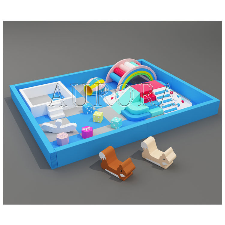 Anak-anak Soft Play Ball Pit Set Lengkap Soft Play Rainbow Bridge Soft Play Peralatan
