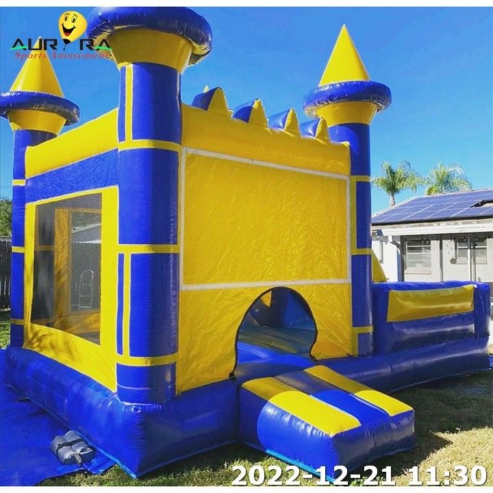 Rumah Bouncing Bouncer Berwarna Biru Combo Slide Disesuaikan